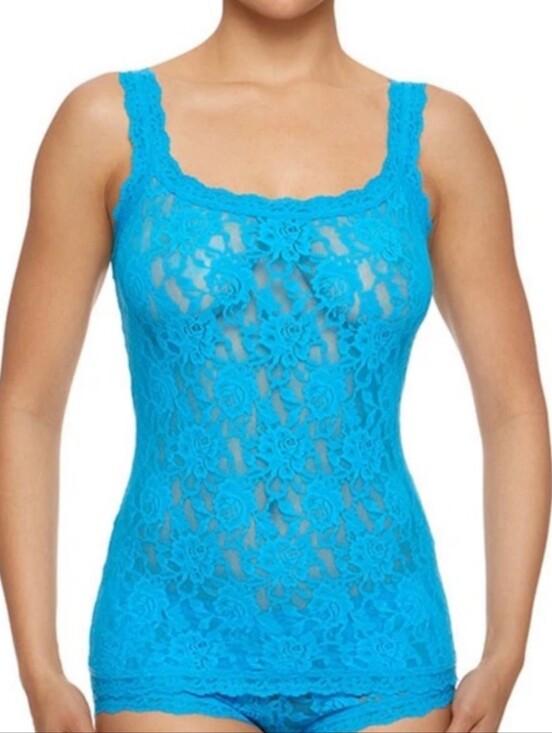 Hanky Panky Other - Hanky Panky Signature Lace Unlined Camisole Tank Aqua Stretch Scallop Trim Small